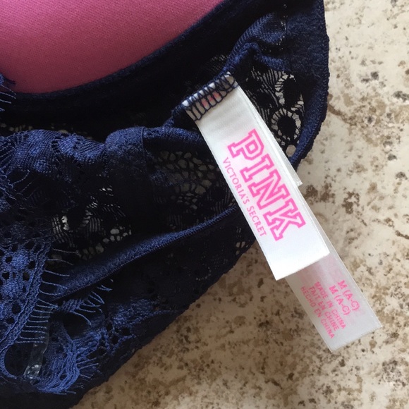 Victoria Secret’s Pink Navy Blue Crop Bralette Top - Picture 4 of 4